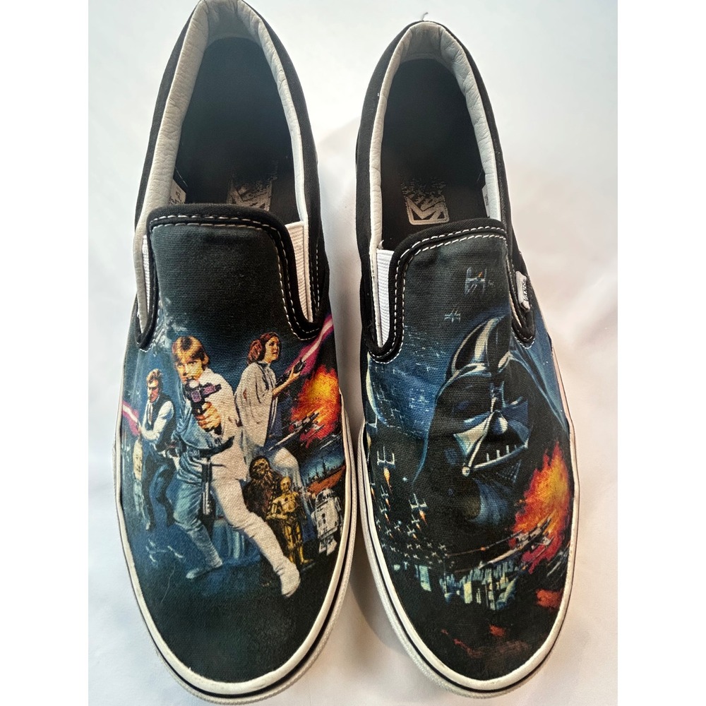 Vans Vintage Star Wars Slip On Mens 11 Black A New Hope Darth Vader Poster TC7H